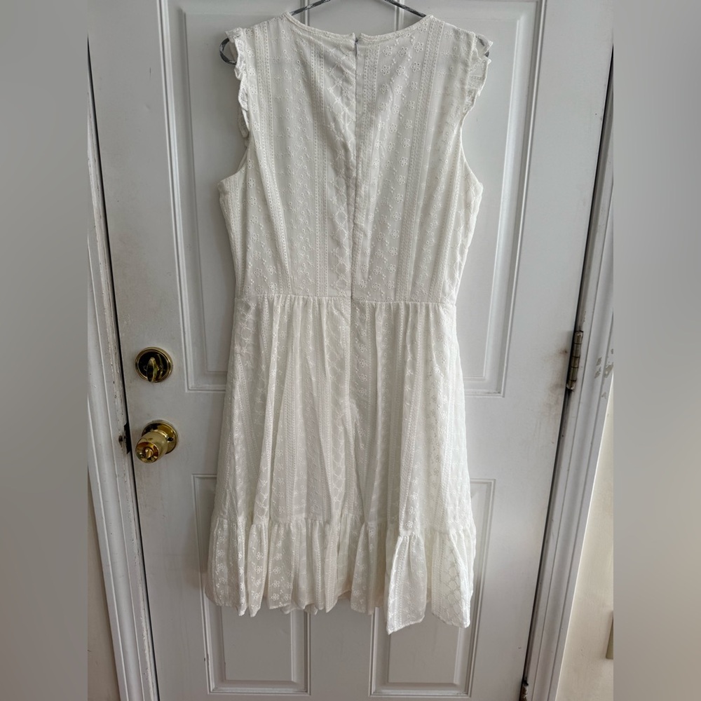 Calvin Klein White Textured Midi Dress